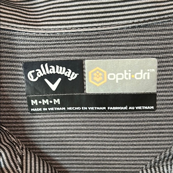 Callaway Gray & Black Striped Opti-Dri Performance Polo Shirt Medium - Picture 4 of 4